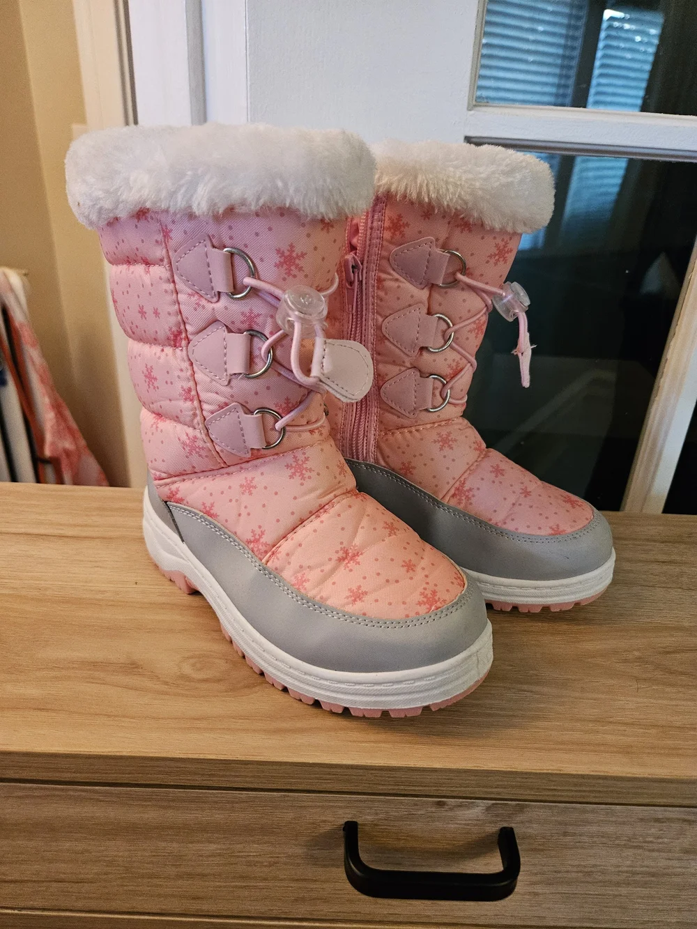 Target Pink Kids Winter Boots with Faux Fur Cuff